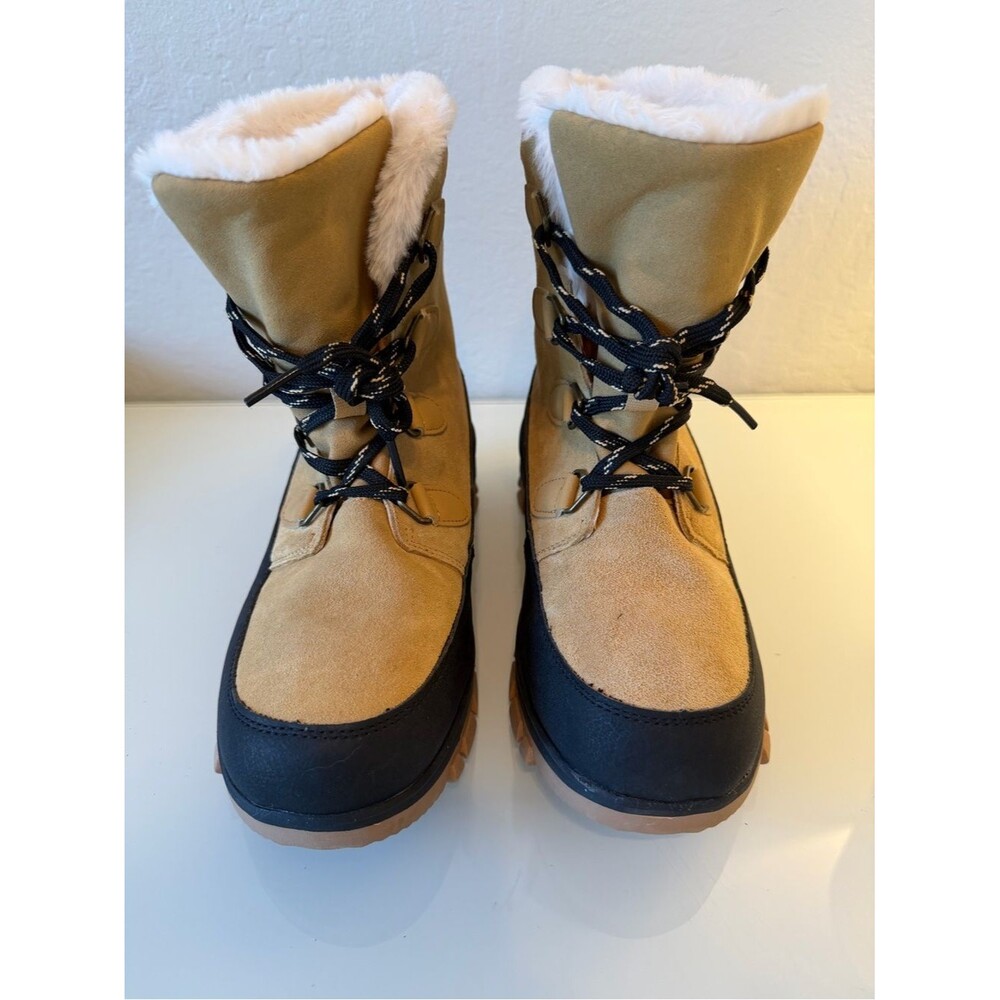 Universal Thread Corie Faux Fur Waterproof Lace Up Winter Boots Women's Size 8